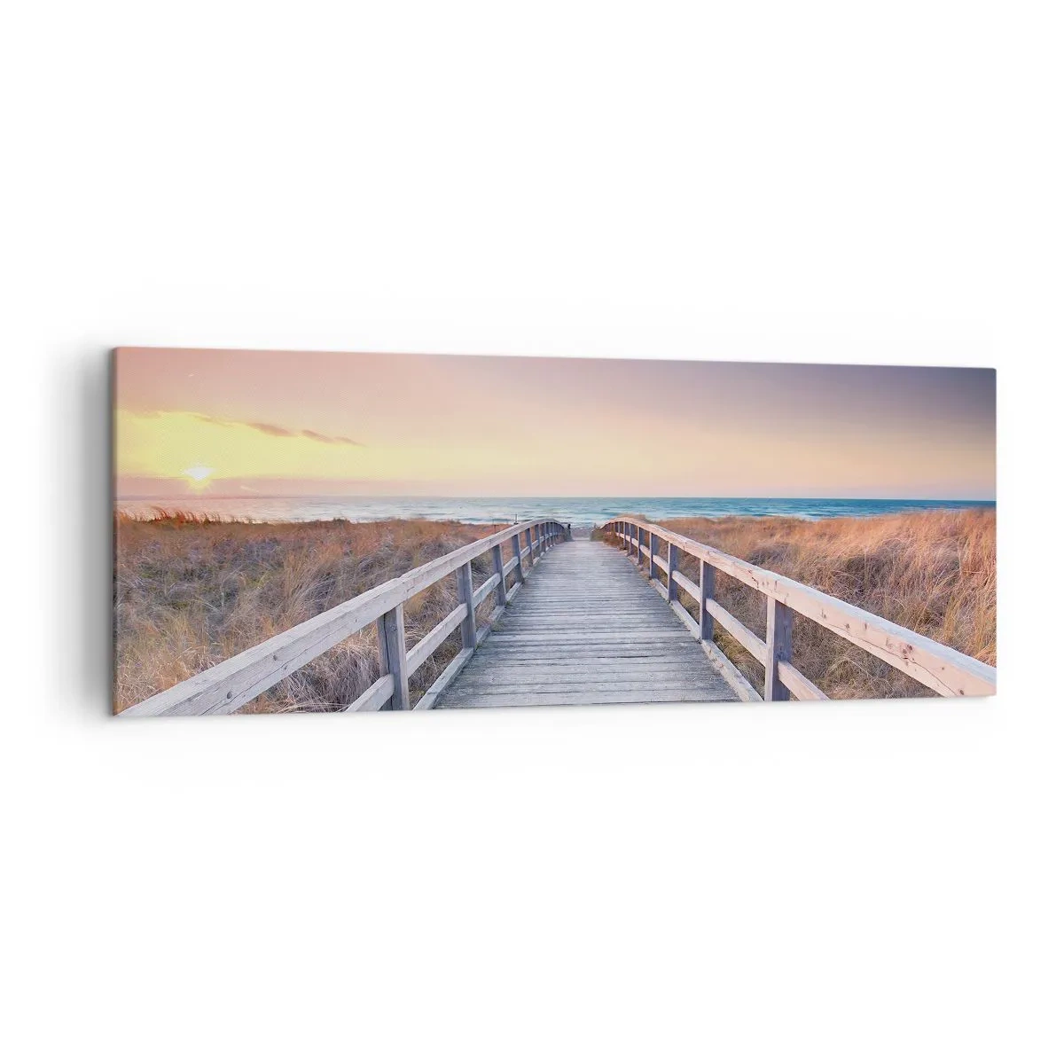 Lærredstryk - Billede på lærred - Baltisk aften aura - 140x50 cm