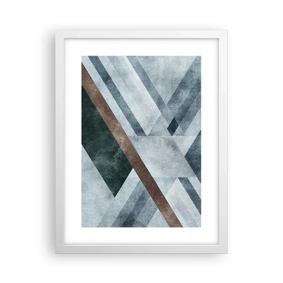 Plakat i hvid ramme - Sofistikeret elegance i geometri - 30x40 cm