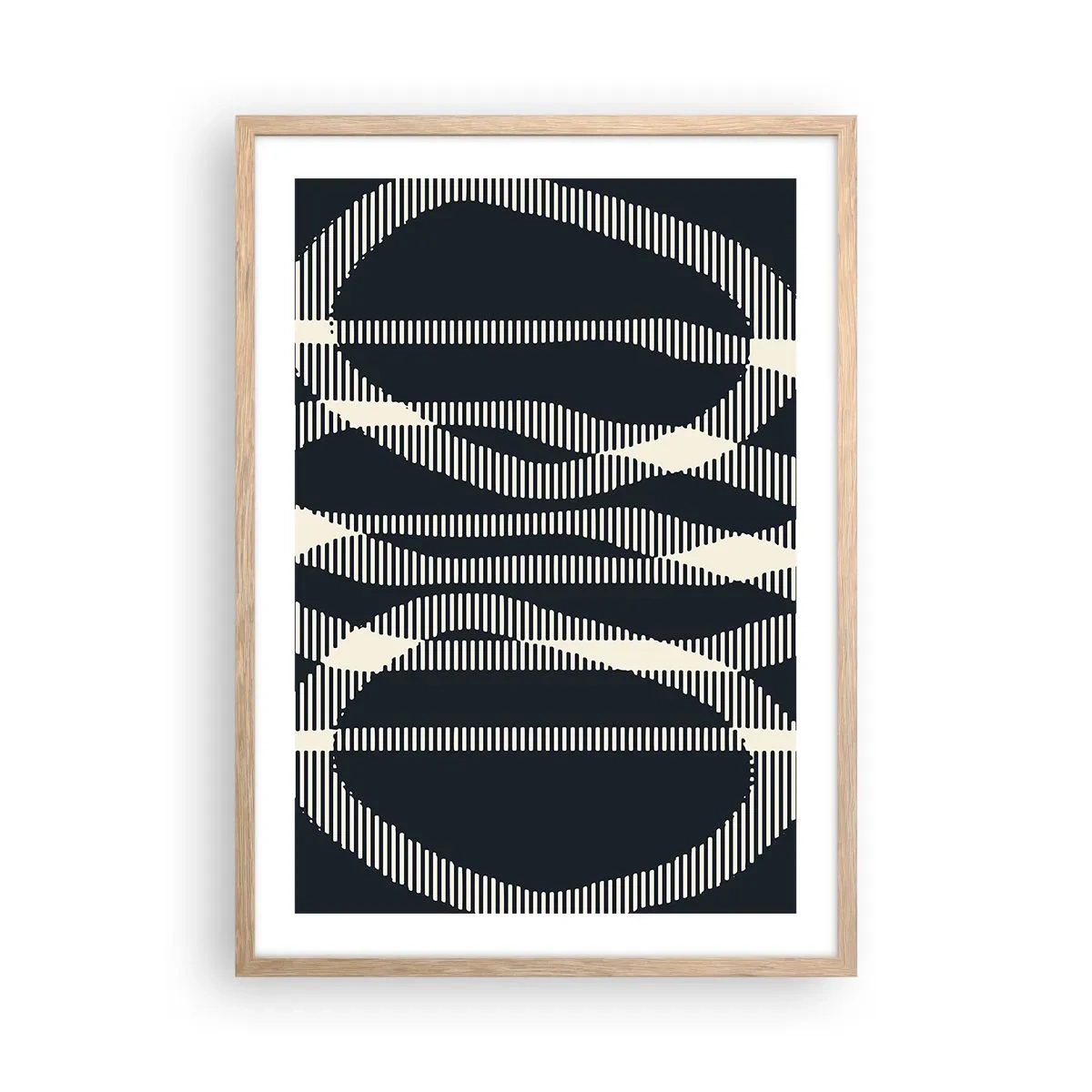 Plakat i ramme af lyst egetræ - Forsøg på at bryde igennem mørket - 50x70 cm