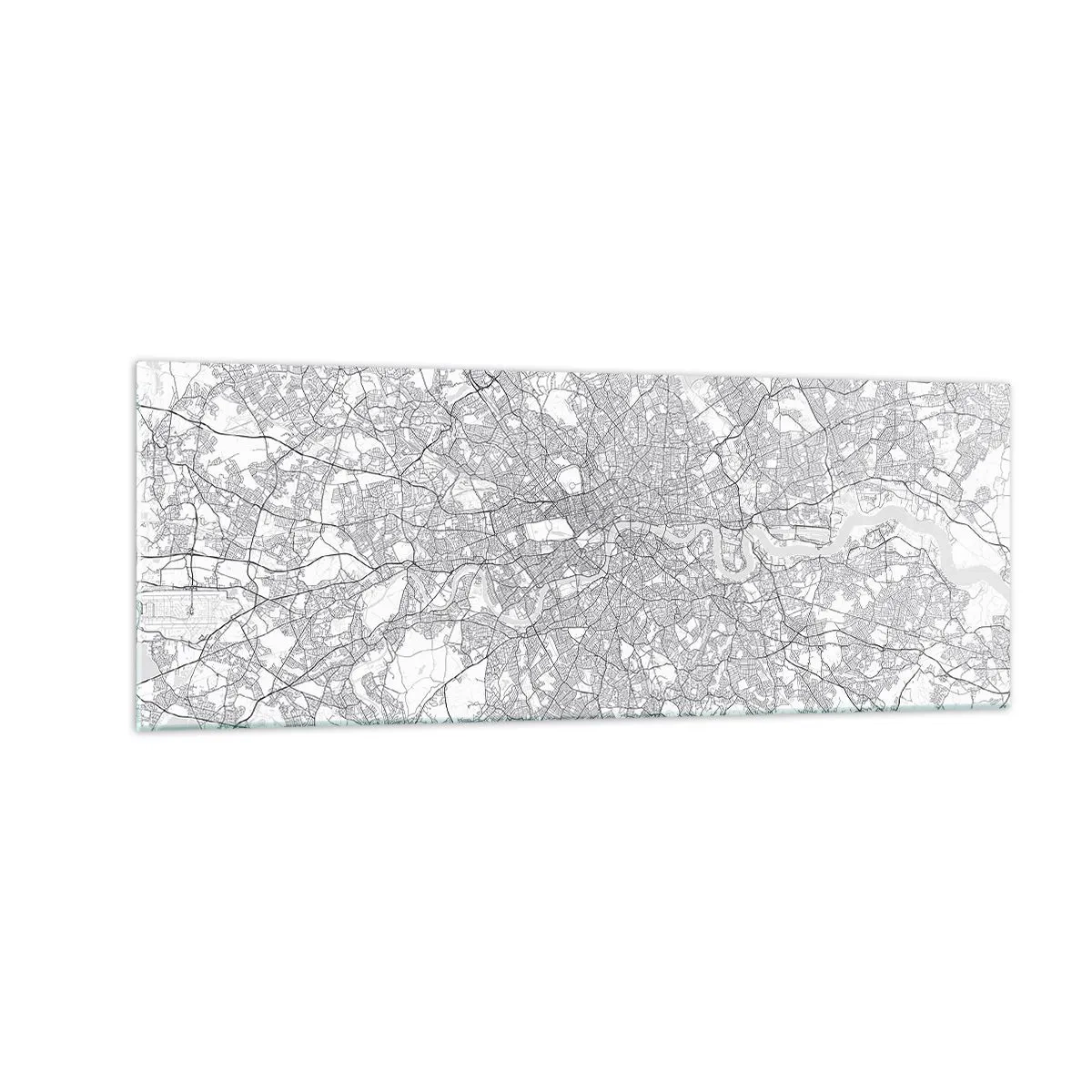 Billede på glas - Kort over Londons labyrint - 140x50 cm