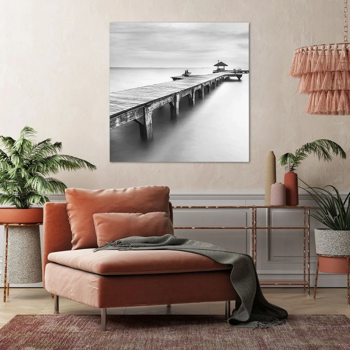 Lærredstryk - Billede på lærred - Ind i det fjerne - 60x60 cm