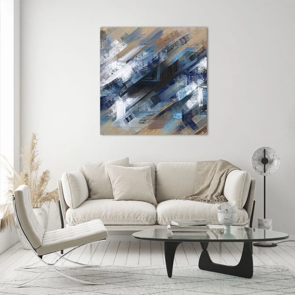 Billede på glas - På en blå skråning - 50x50 cm
