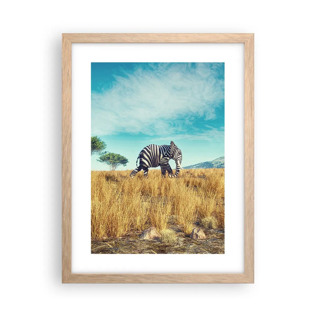 Plakat i ramme af lyst egetræ - Grå er ikke længere på mode - 30x40 cm