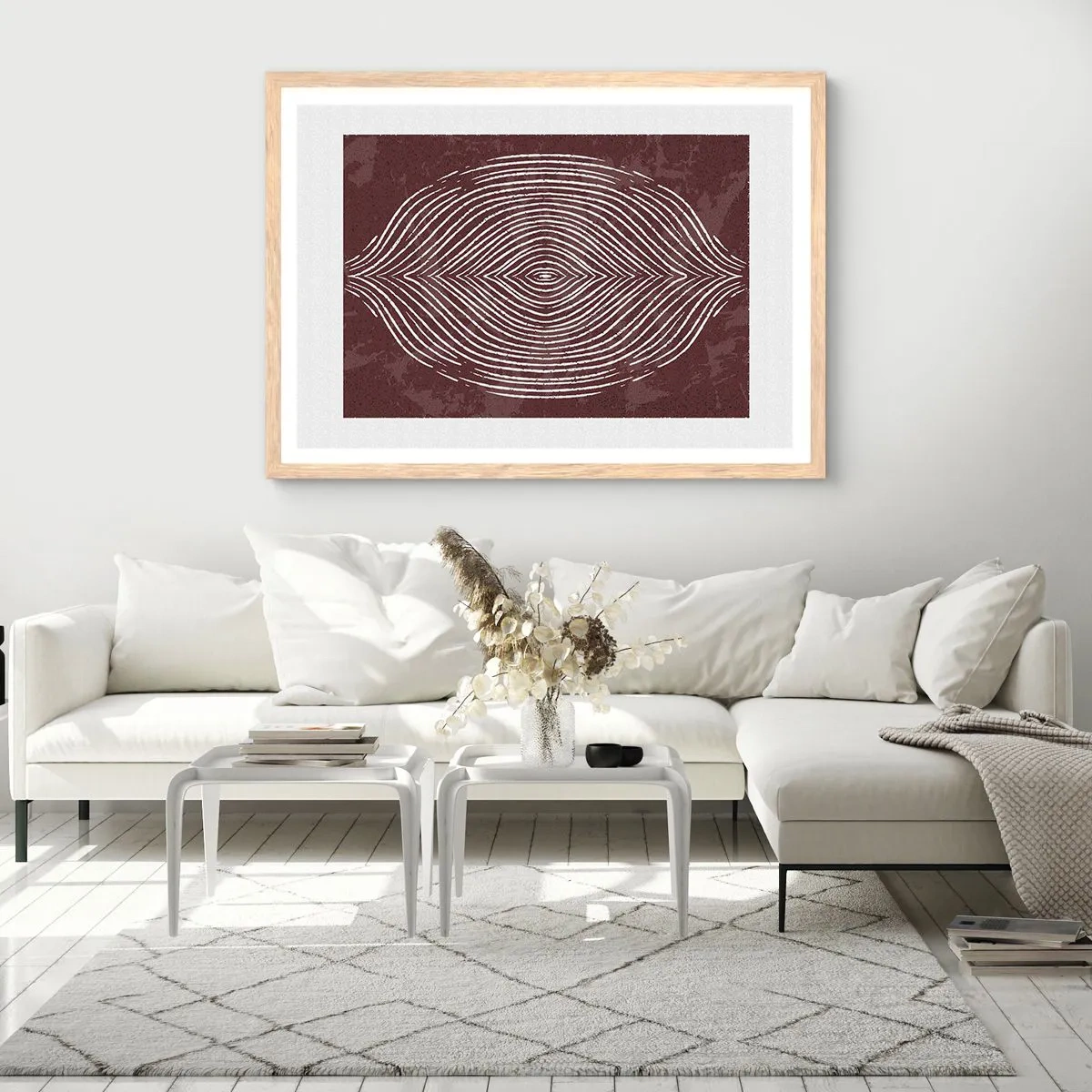 Plakat i ramme af lyst egetræ - Rummet taler - 40x30 cm