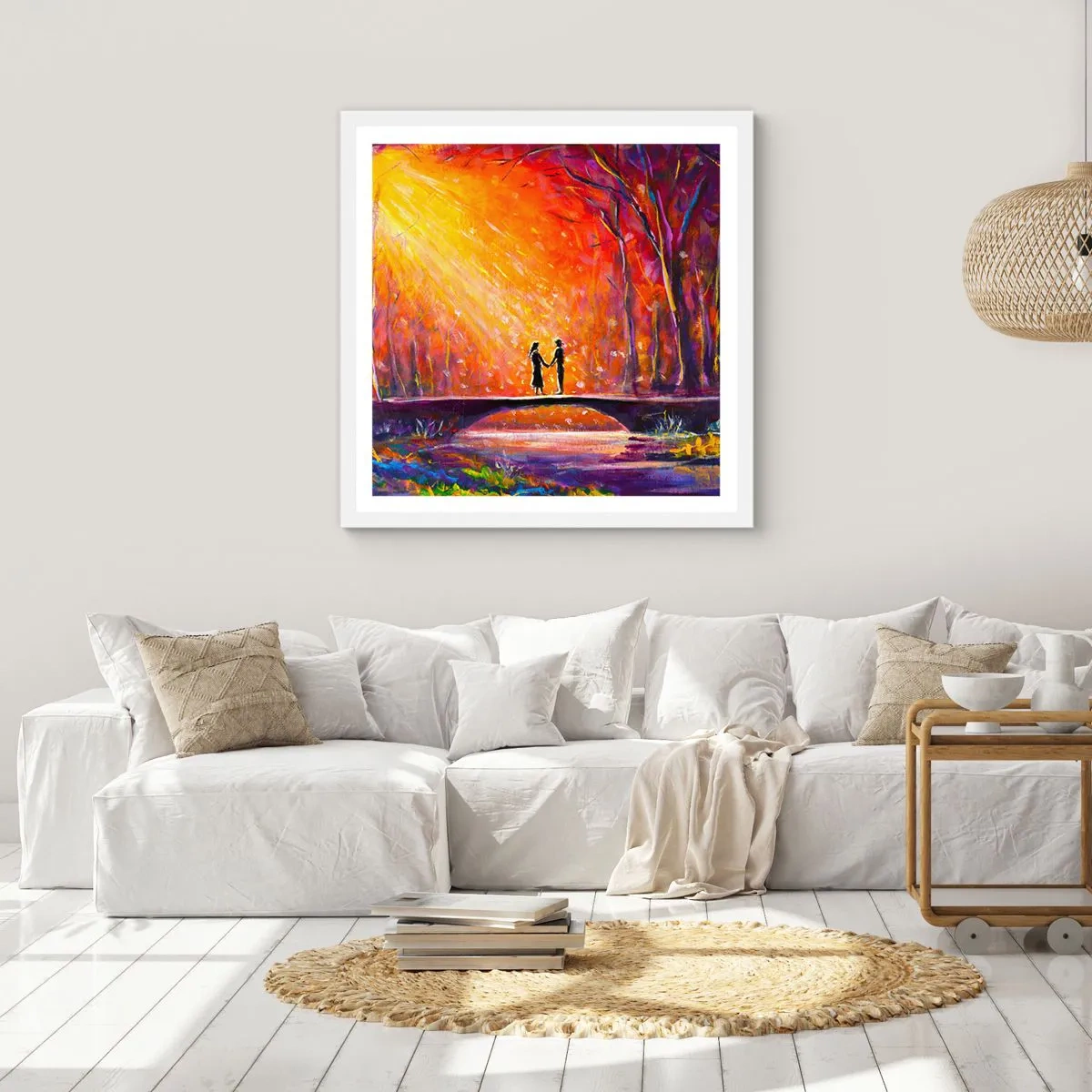 Plakat i hvid ramme - Himlen elsker dem også - 60x60 cm