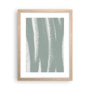 Plakat i ramme af lyst egetræ - Abstraktion i vinterstemning - 30x40 cm