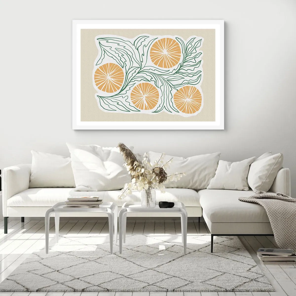 Plakat i hvid ramme - Etnisk med et strejf af abstraktion - 40x30 cm