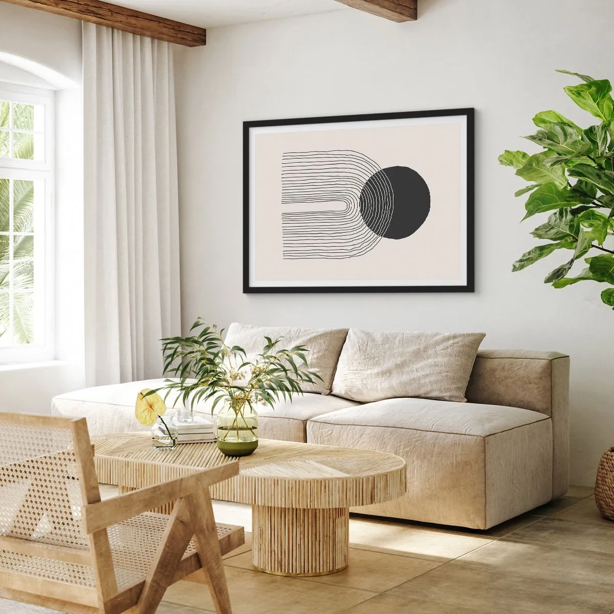 Plakat i sort ramme - Rystende og selvsikker - 100x70 cm