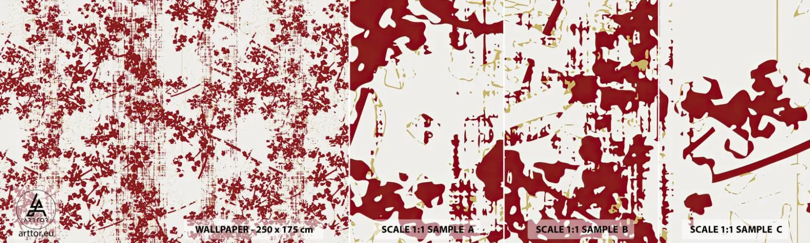 Fototapet Prøve Standard Eco - Som en gammel percale - Ældret, Mønster, Blomster - 100x30 cm