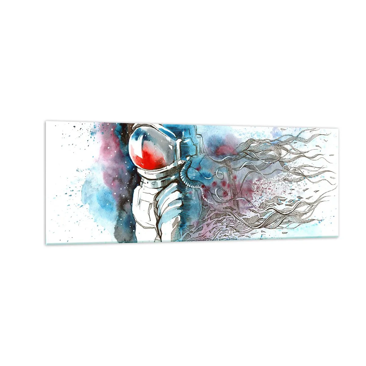 Billede på glas - Alene med kosmos - 140x50 cm