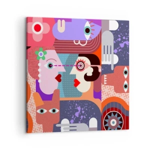 Lærredstryk - Billede på lærred - Øje mod øje - 50x50 cm