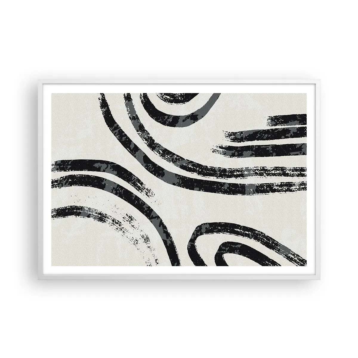 Plakat i hvid ramme - Halvt stoppet - 100x70 cm