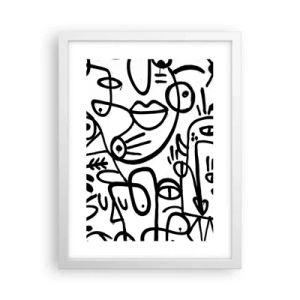 Plakat i hvid ramme - Ansigter og luftspejlinger - 30x40 cm