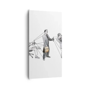 Lærredstryk - Billede på lærred - Enhver har sin herre - 65x120 cm