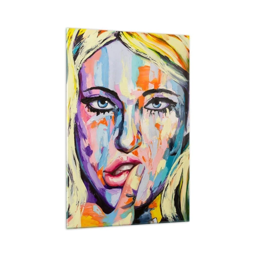 Billede på glas - Se hende lige i øjnene - 70x100 cm