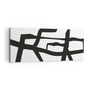 Lærredstryk - Billede på lærred - Sort og hvid konstruktion - 120x50 cm