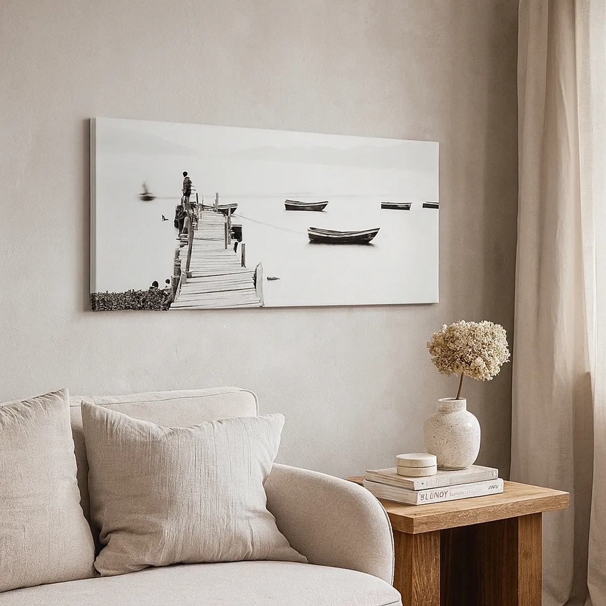 Lærredstryk - Billede på lærred - Over stille og klart vand - 30x30 cm