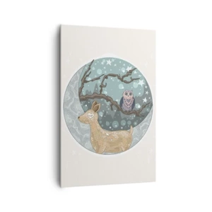 Lærredstryk - Billede på lærred - En eventyrlig skovnat - 80x120 cm