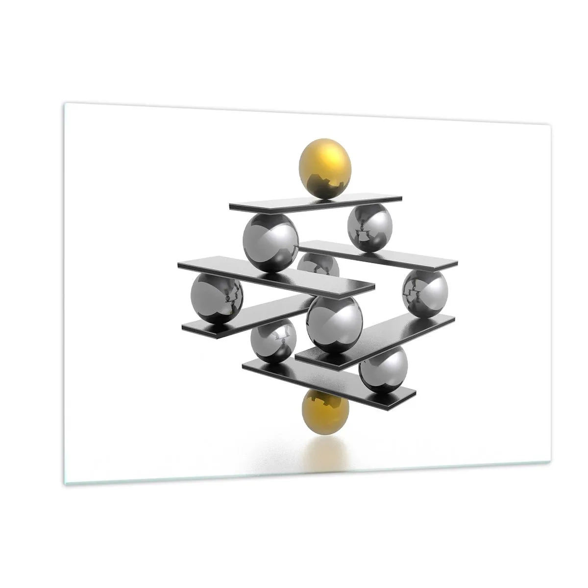 Billede på glas - Guld-sølv-balancen - 120x80 cm