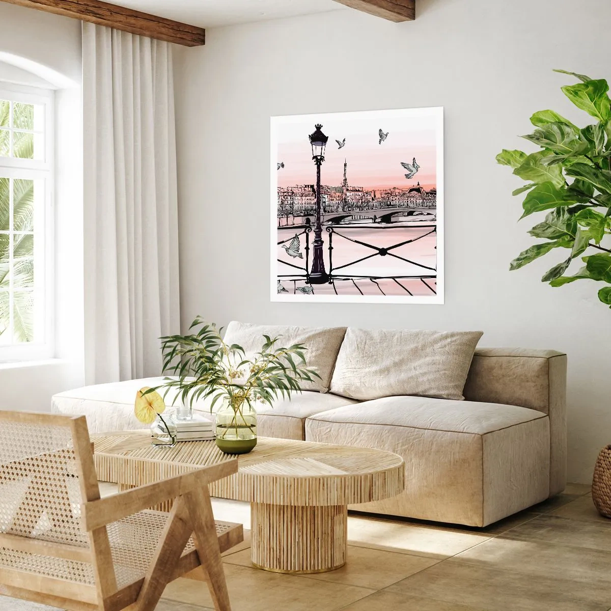 Plakat - Over Paris' hustage - 40x40 cm