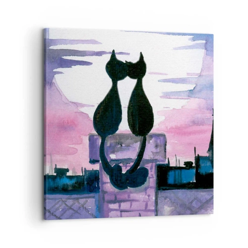 Lærredstryk - Billede på lærred - Rendez-vous under månen - 60x60 cm