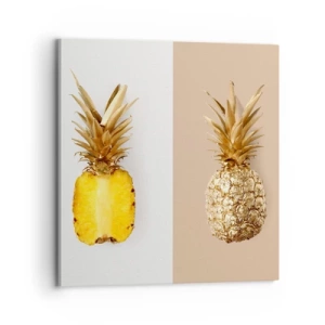 Lærredstryk - Billede på lærred - Ananas til os - 70x70 cm