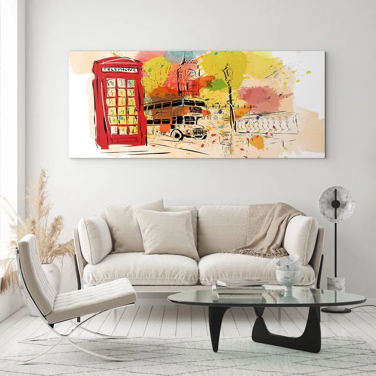 Billede på glas - En by med variation - 120x50 cm