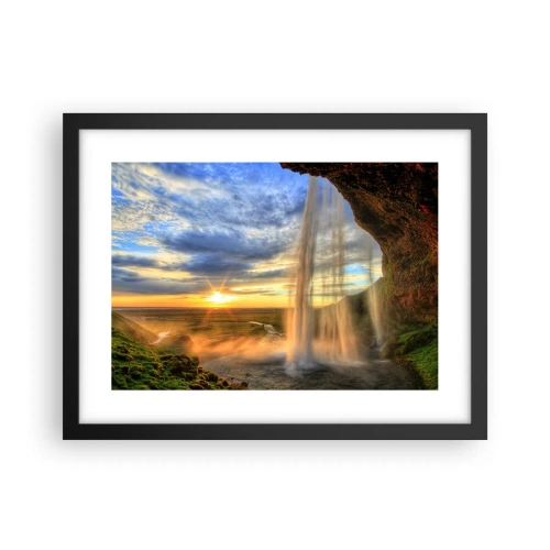 Plakat i sort ramme - Verden bag sløret af dråber - 40x30 cm