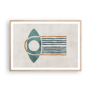 Plakat i ramme af lyst egetræ - Tegn og ritualer - 100x70 cm