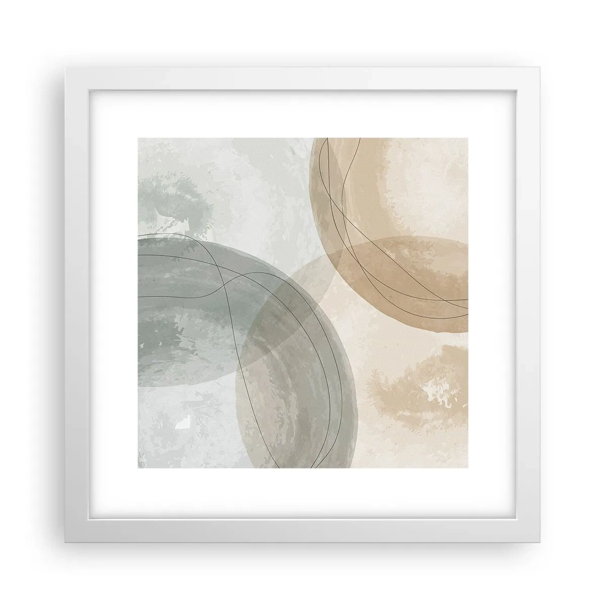 Plakat i hvid ramme - Gennemtrængning af verdener - 30x30 cm