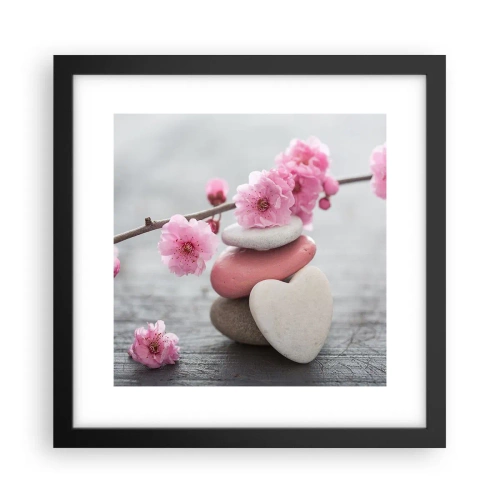 Plakat i sort ramme - Kirsebærblomstens lyksalighed - 30x30 cm