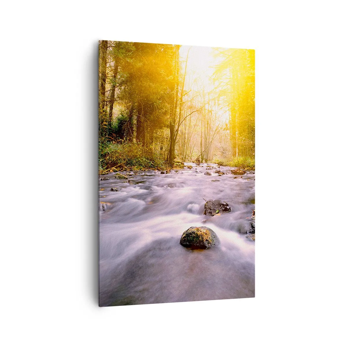 Lærredstryk - Billede på lærred - Malachit i sølv- og guldfatning - 80x120 cm