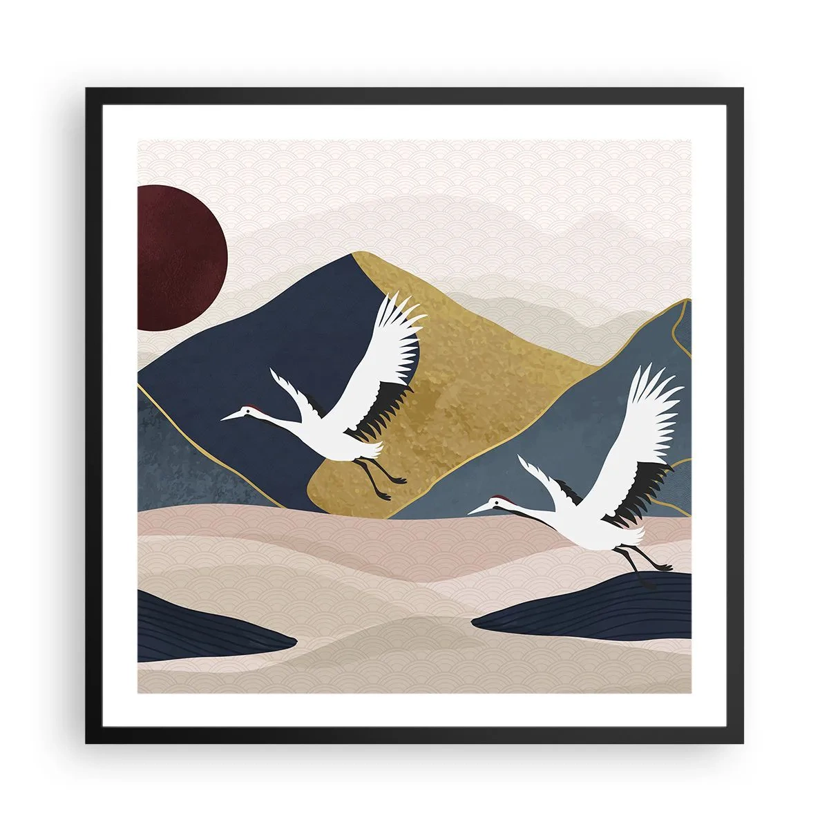 Plakat i sort ramme - Og dagen er igen FLØJET af sted - 60x60 cm