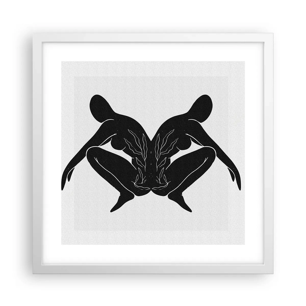 Plakat i hvid ramme - En delt sjæl - 40x40 cm