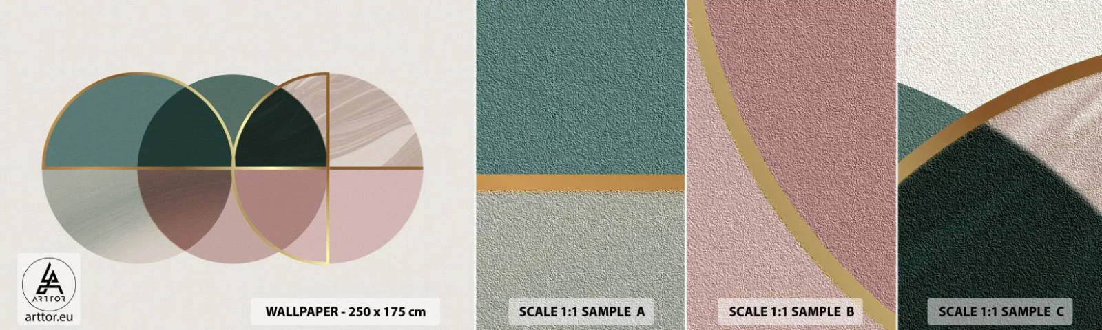 Fototapet Prøve Standard Eco - Hjul for hjul… - Abstraktion, Stykke, Moderne mønster - 100x30 cm