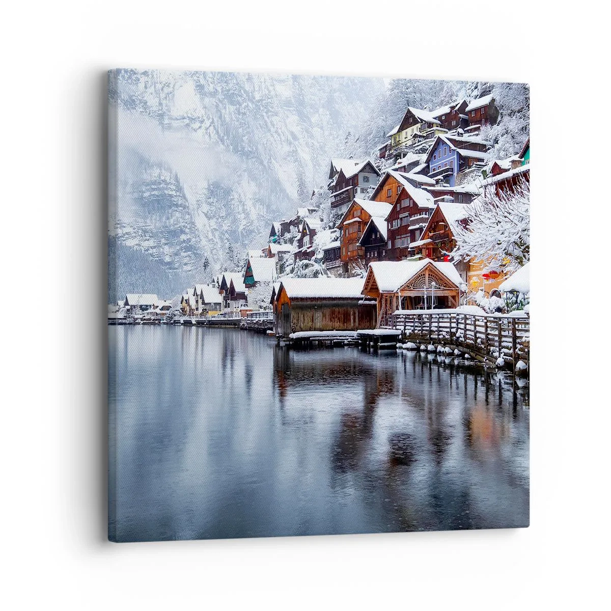 Lærredstryk - Billede på lærred - I en vinterdekoration - 30x30 cm