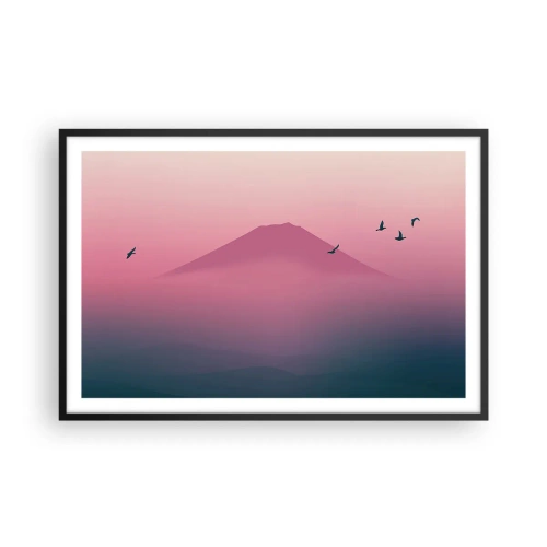 Plakat i sort ramme - Vandrer over skyerne - 91x61 cm