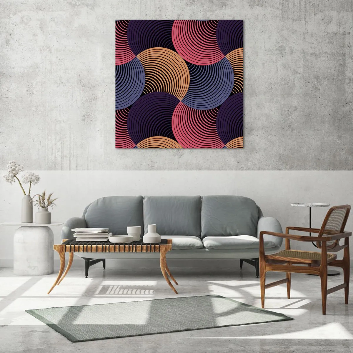 Billede på glas - I en cirkulær rytme - 50x50 cm