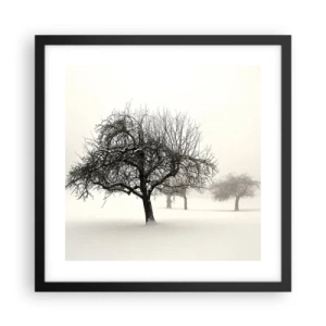 Plakat i sort ramme - Vintersøvn - 40x40 cm