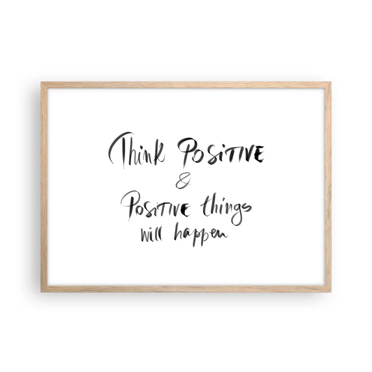 Plakat i ramme af lyst egetræ - Hvordan skal man leve? - 70x50 cm