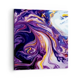 Lærredstryk - Billede på lærred - Rummets bøjning i lilla - 60x60 cm