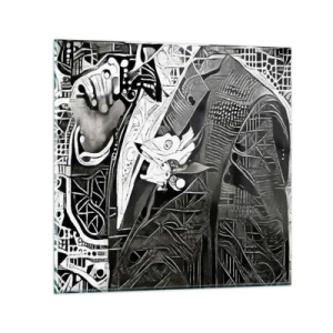 Billede på glas - Bare en tilsyneladende grå mand - 40x40 cm