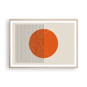 Plakat i ramme af lyst egetræ - Altid solen - 100x70 cm