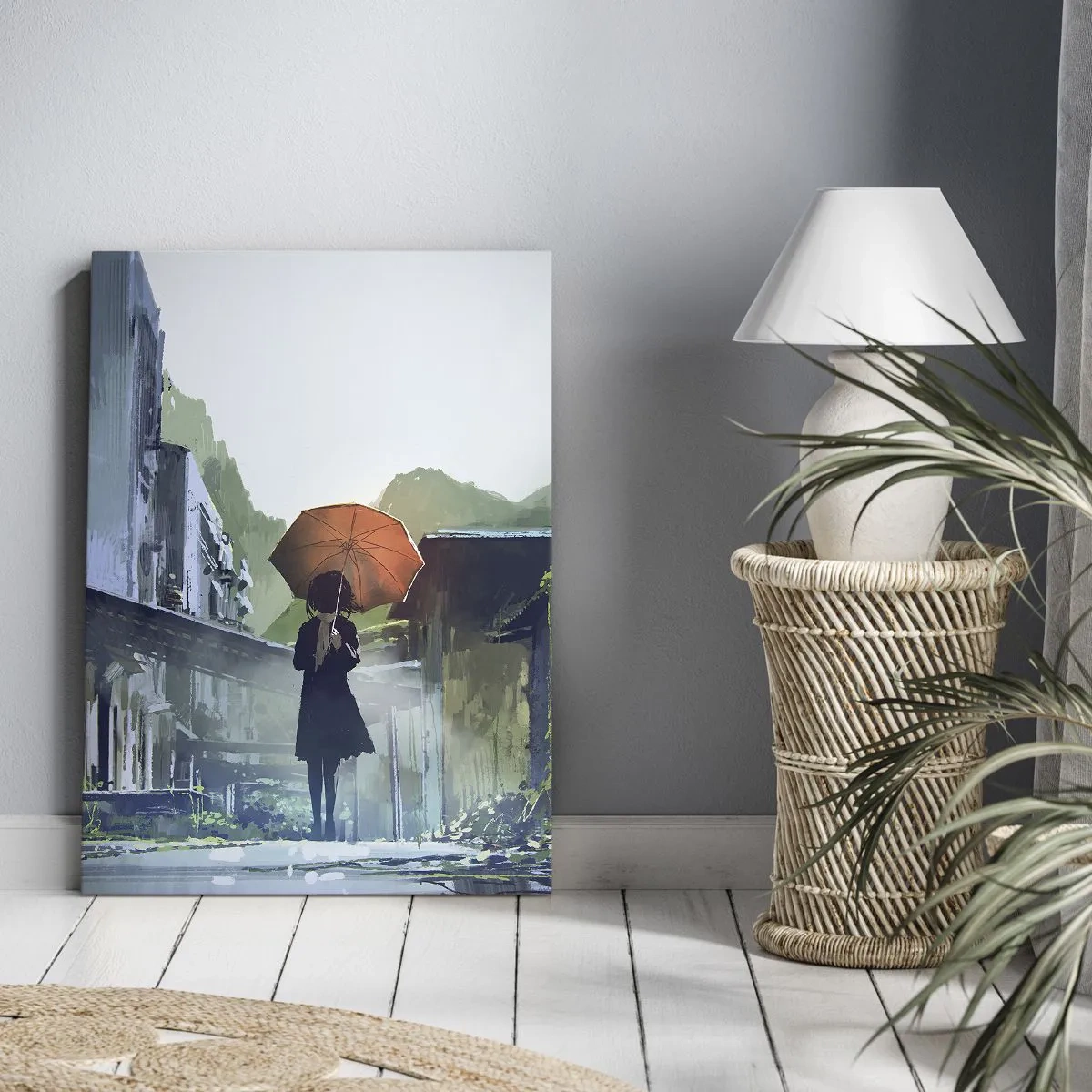 Lærredstryk - Billede på lærred - Revitaliserende regn - 80x120 cm