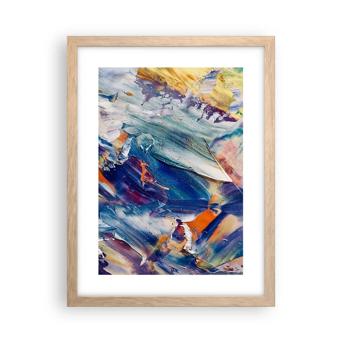 Plakat i ramme af lyst egetræ - Forvirring af farver - 30x40 cm