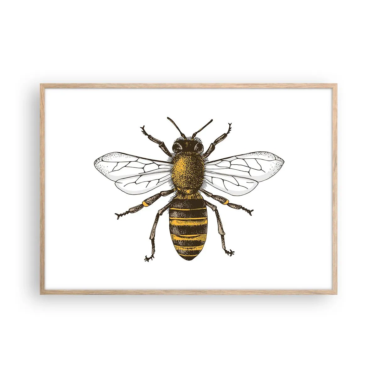 Plakat i ramme af lyst egetræ - Smuk og god - 100x70 cm