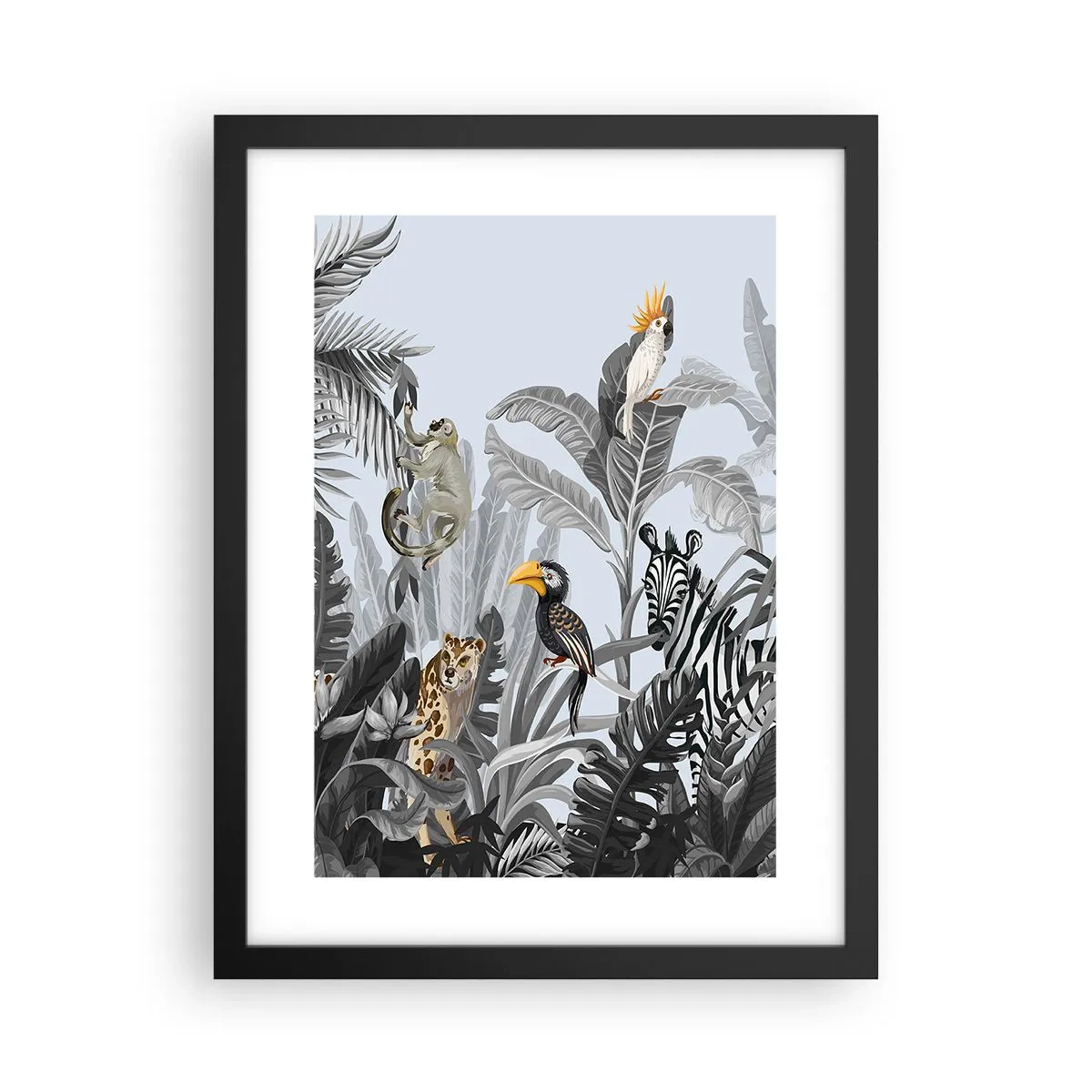 Plakat i sort ramme - En afrikansk fabel - 30x40 cm