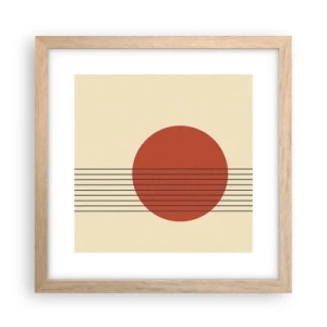 Plakat i ramme af lyst egetræ - Og så videre - 30x30 cm