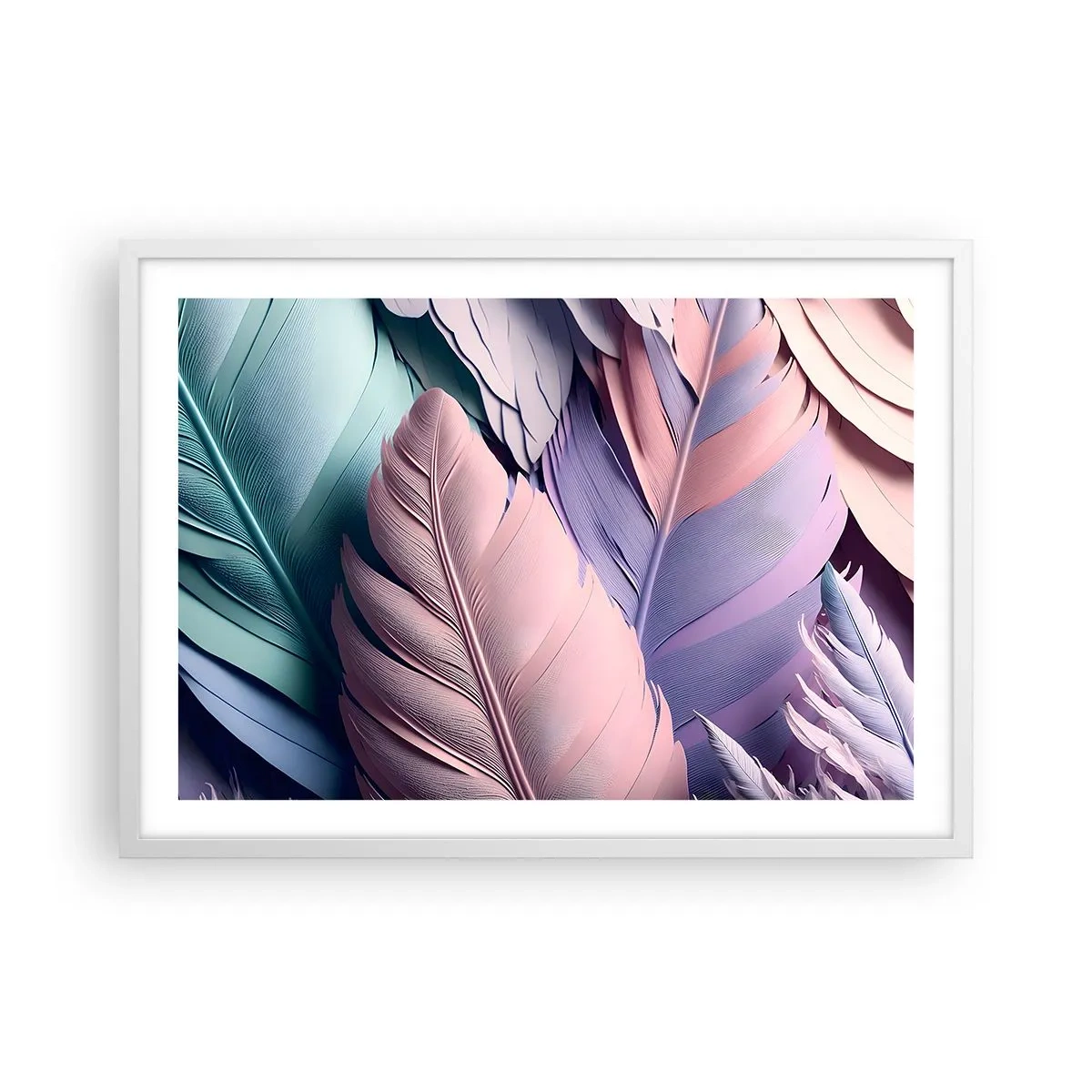 Plakat i hvid ramme - Chik fugl - 70x50 cm