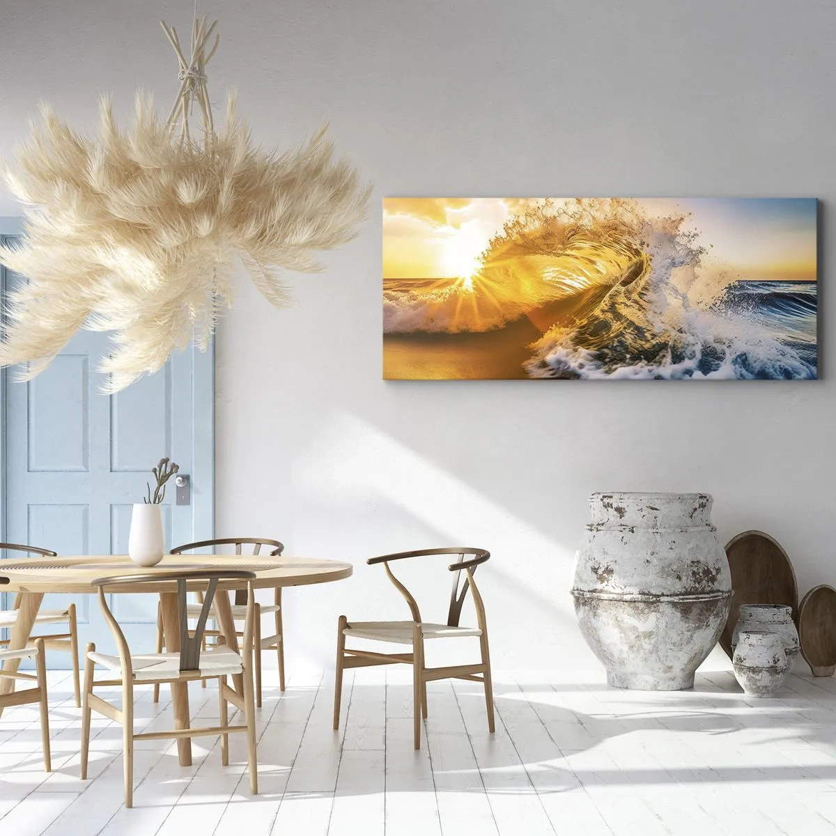 Lærredstryk - Billede på lærred - Leg på sandet - 100x40 cm